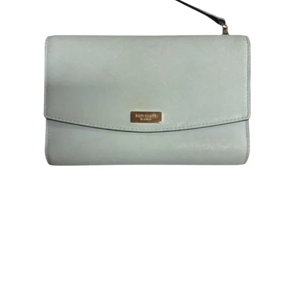 Kate Spade New York Light Blue Crossbody Wallet Bag With Gold Accent - Picture 2 of 6